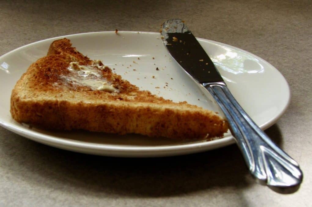 photo of buttered toast