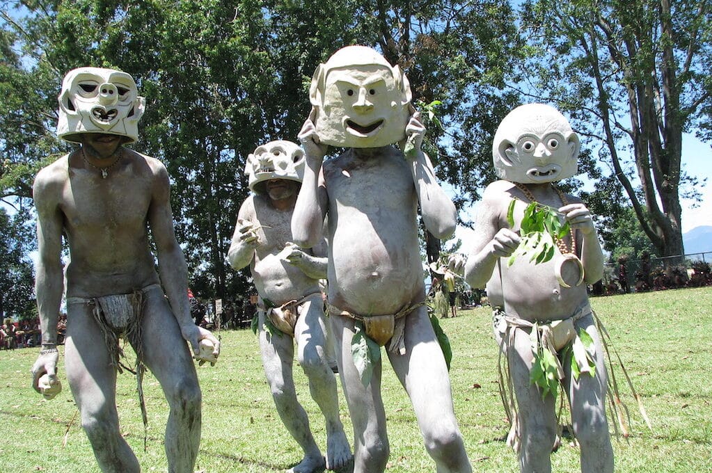photo of tribal dancers from Papua New Guinea