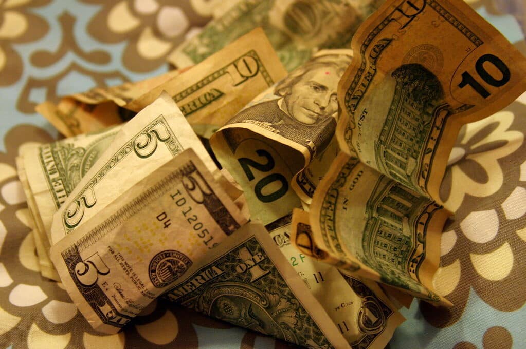 pile of U.S. paper money