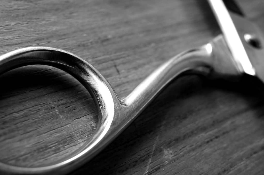 photo of scissor handle