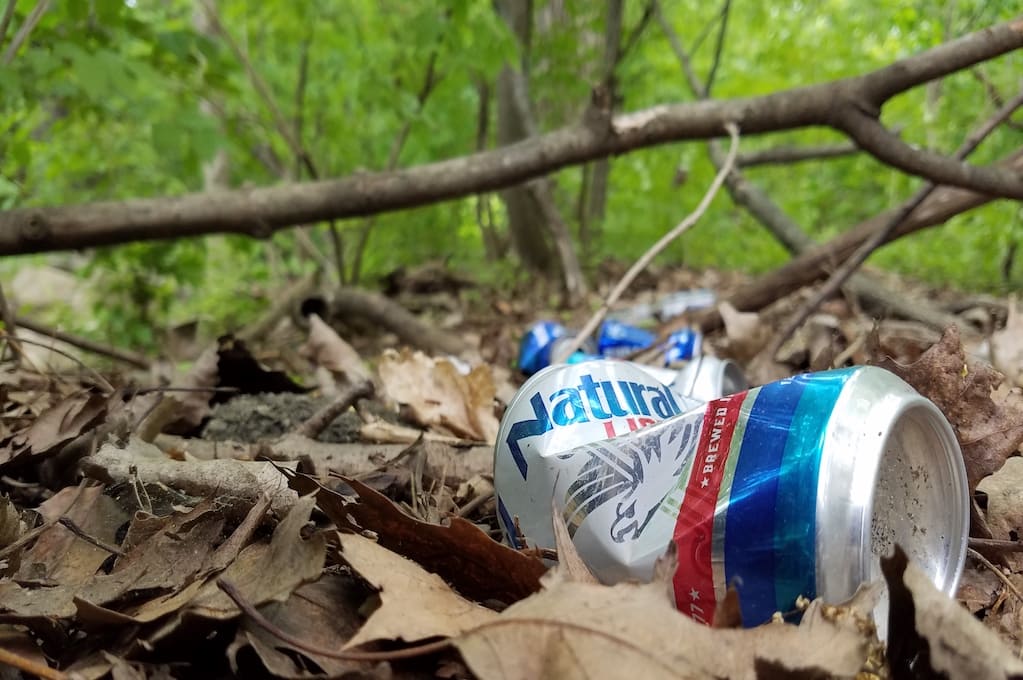 photo of discarded beer can