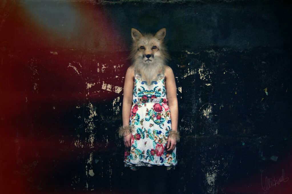 photo of woman with fox head