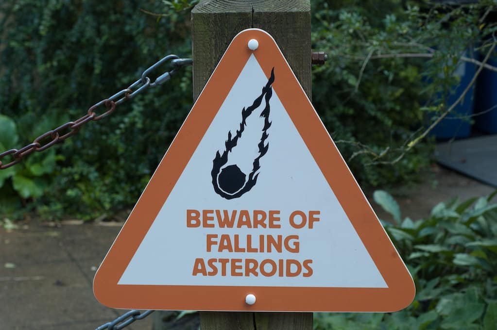 warning sign for falling asteroids