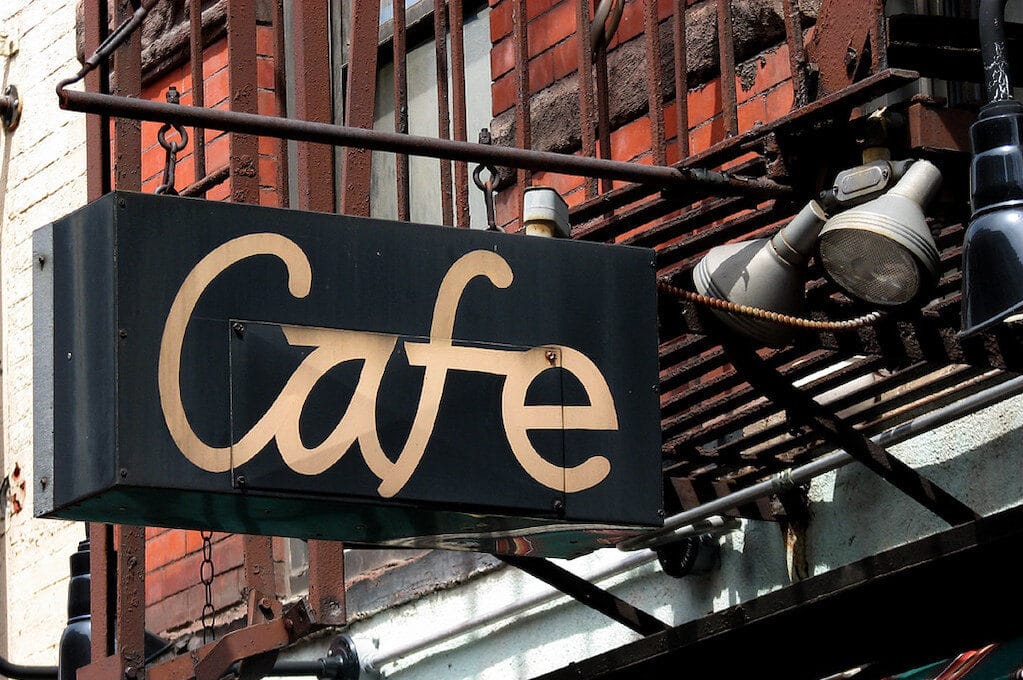 photo of cafe sign