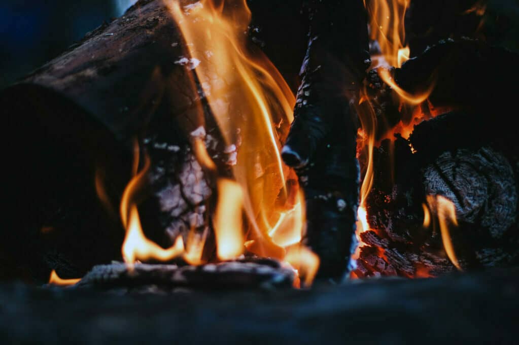 photo of firewoord burning