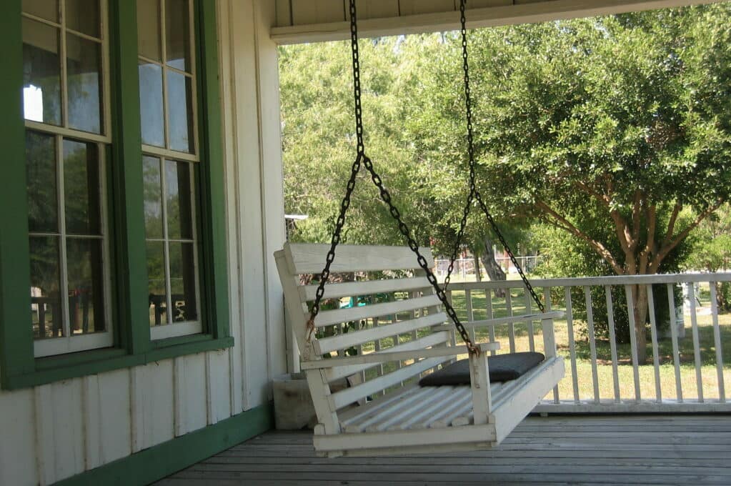 photo of porch swing