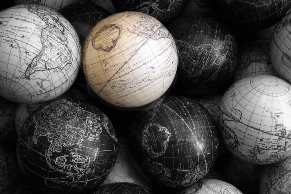 photo of old globes