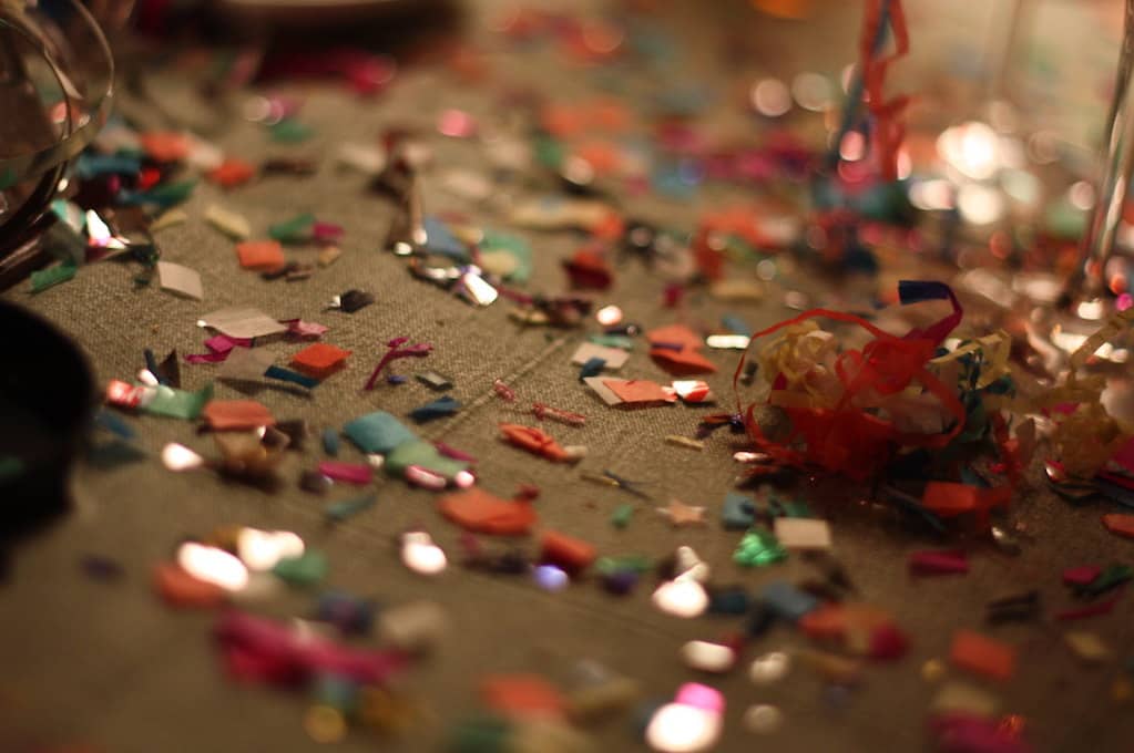photo of fallen confetti