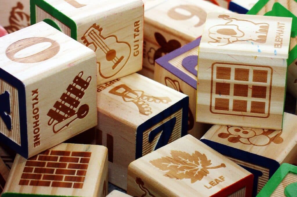 photo of wooden toy blocks