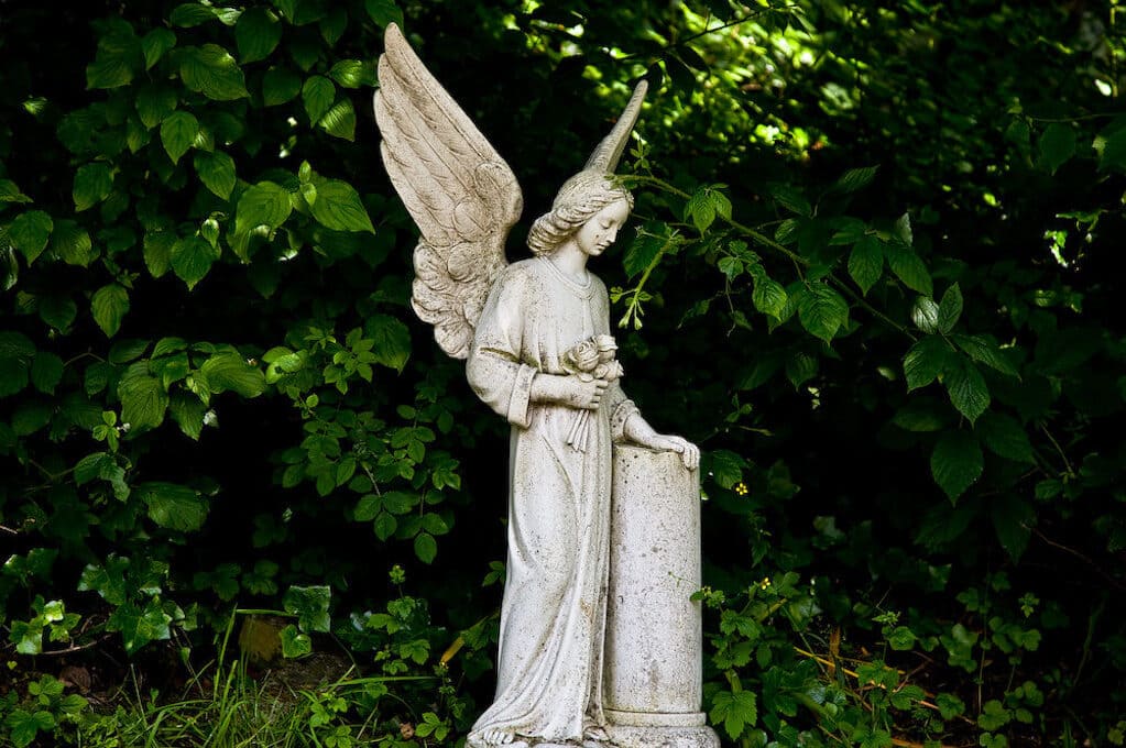 photo of angel statue in cemetery