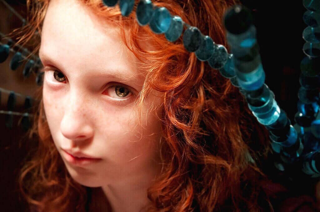 redheaded girl with green eyes