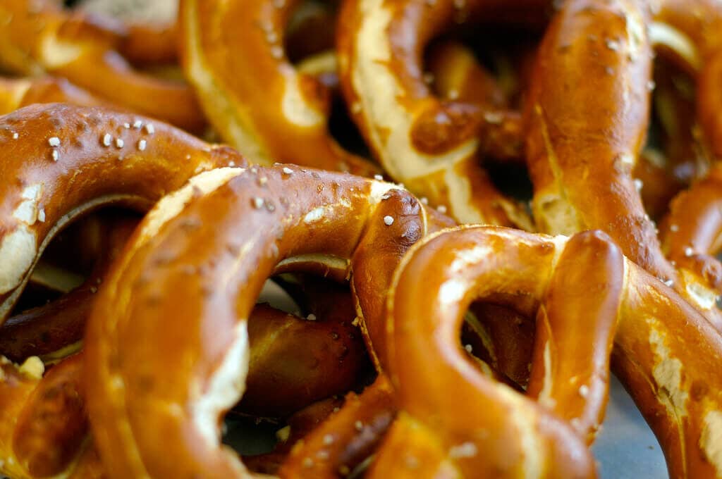 photo of hot pretzels