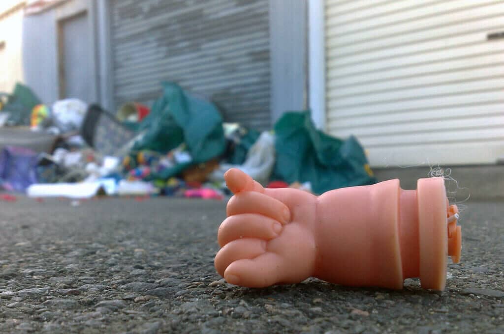 photo of a baby doll's fist