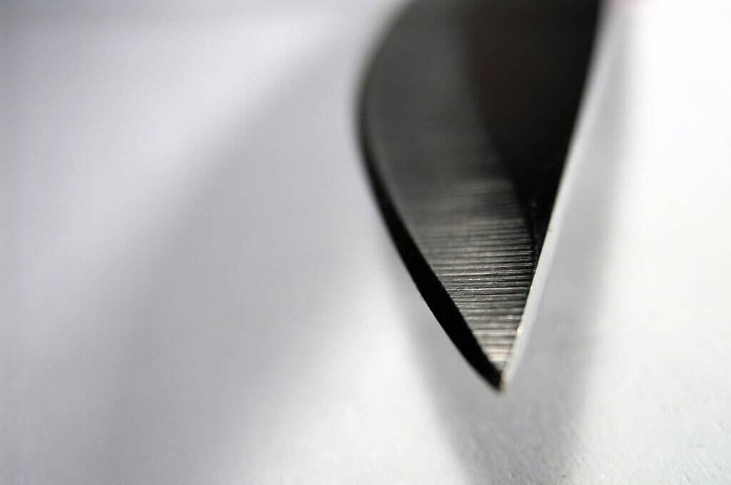 photo of a knife's tip