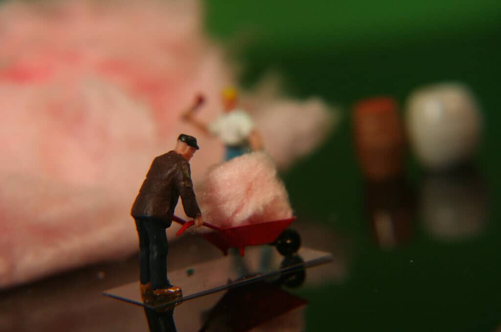 photo of cotton candy and miniature figures