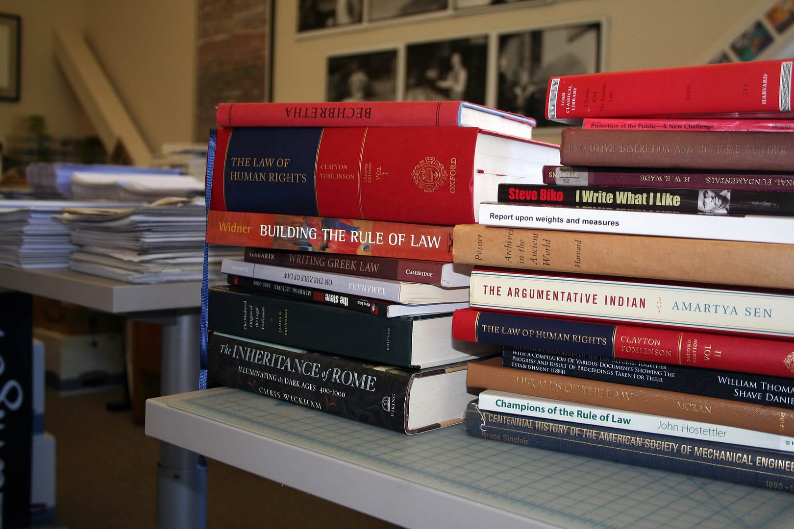 photo of a stack of law books