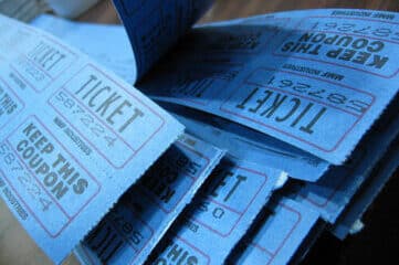 photo of blue raffle tickets
