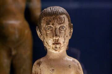 Miniature wood statue sculpted in the late 17th century by the guarani indians and the jesuits