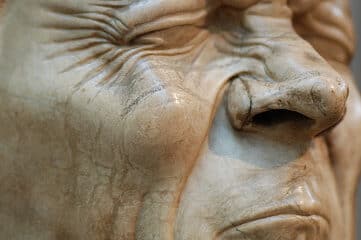 photo of a statue's face