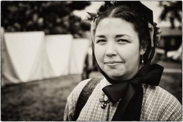 photo of a woman dressed for a reenactment