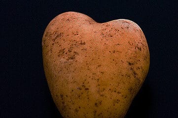 photo of heart-shaped potato